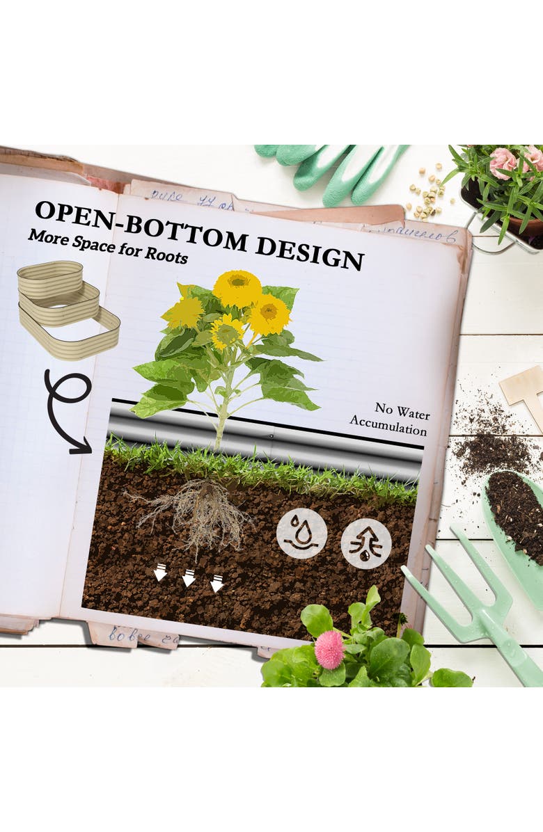 Outsunny Patio Garden Bed, Alternate, color, Cream White