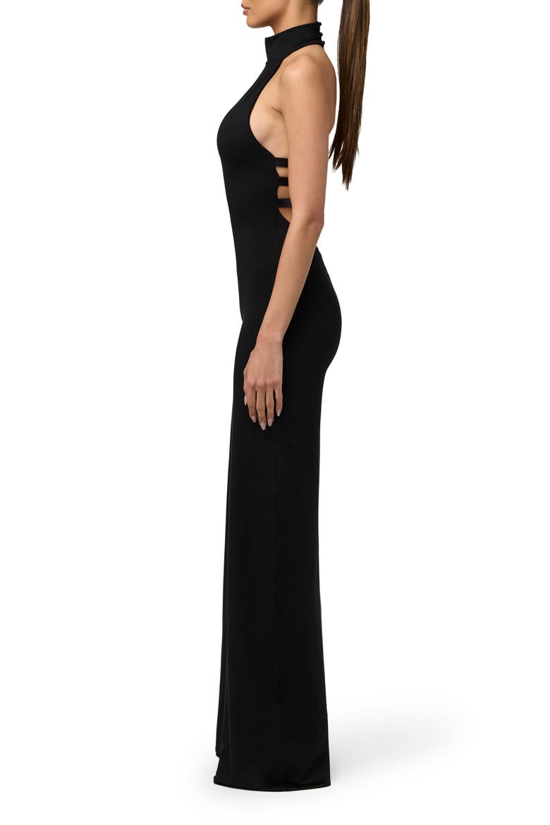 Butter Halter Wide Leg Jumpsuit, Alternate, color, BLACK