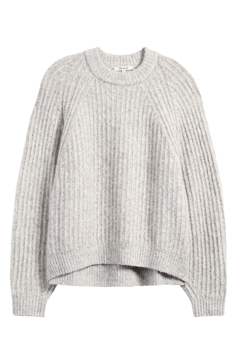 Madewell Marled Rib Cotton & Wool Blend Sweater, Alternate, color, 