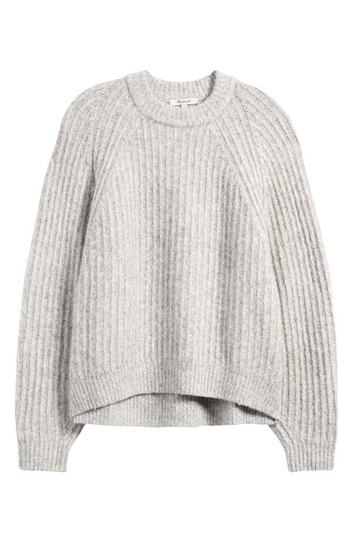 Madewell Marled Rib Cotton & Wool Blend Sweater In Heather Dusk Grey Marl