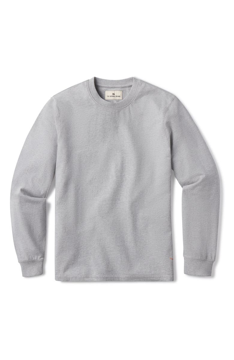 The Normal Brand Lennox Cotton Long Sleeve T-Shirt, Alternate, color, Heather Grey