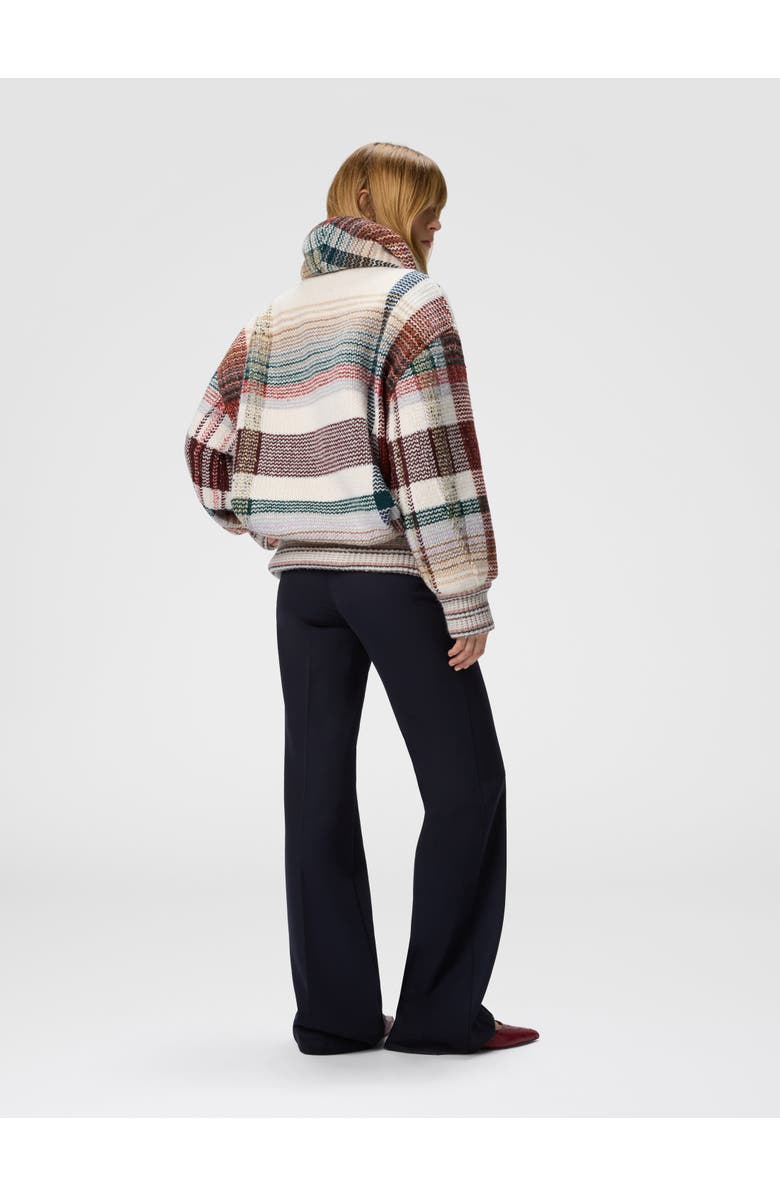 Missoni Quilted Jacket With Check Pattern, Alternate, color, White & Burgundy