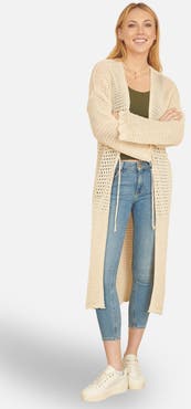 Yumi Crochet Long Line Cardigan