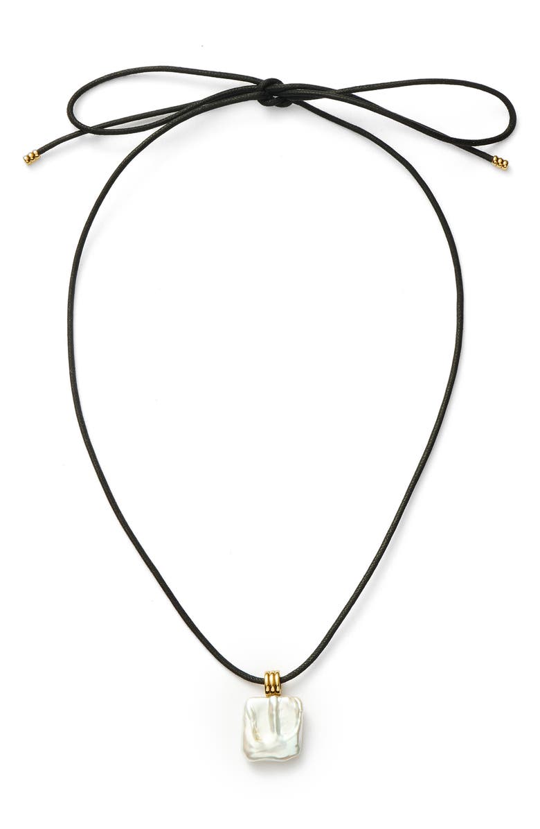 Missoma Square Freshwater Pearl Pendant Necklace, Alternate, color,