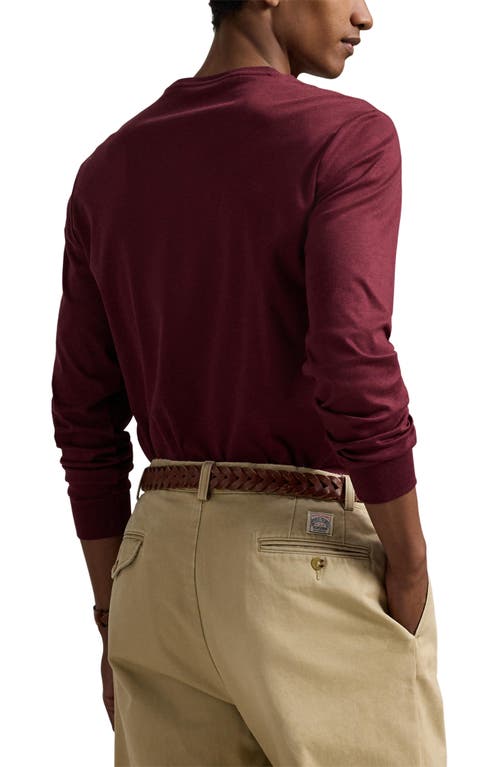 Polo Ralph Lauren Bordeaux Crewneck Sweater With Pony Logo Embroidered On The Front In Burgundy