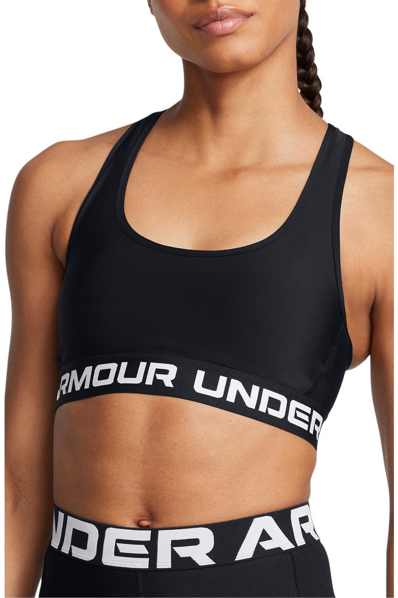Armour Crossback Medium Impact Sports Bra, Main, color, BLACK