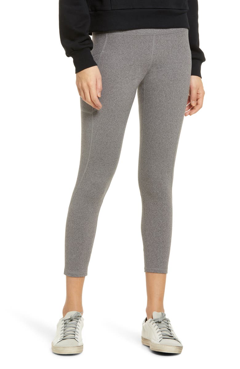 Hue Women's Active Pep Talking Skimmer Pocket Performance Leggings, Main, color, Still Grey