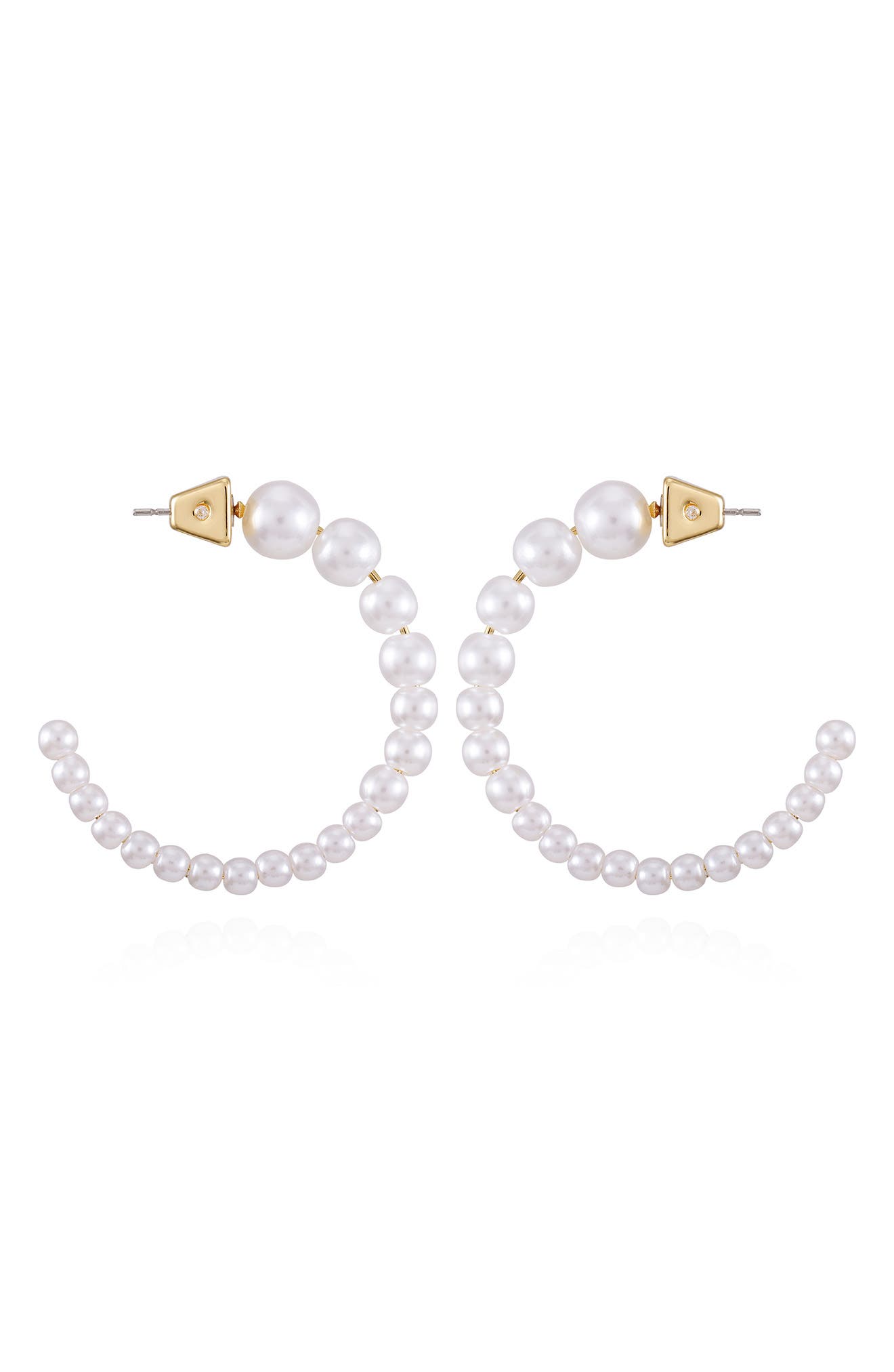 Vince Camuto Faux Pearl Hoop Earrings