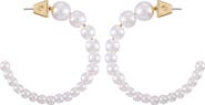 Vince Camuto Faux Pearl Hoop Earrings