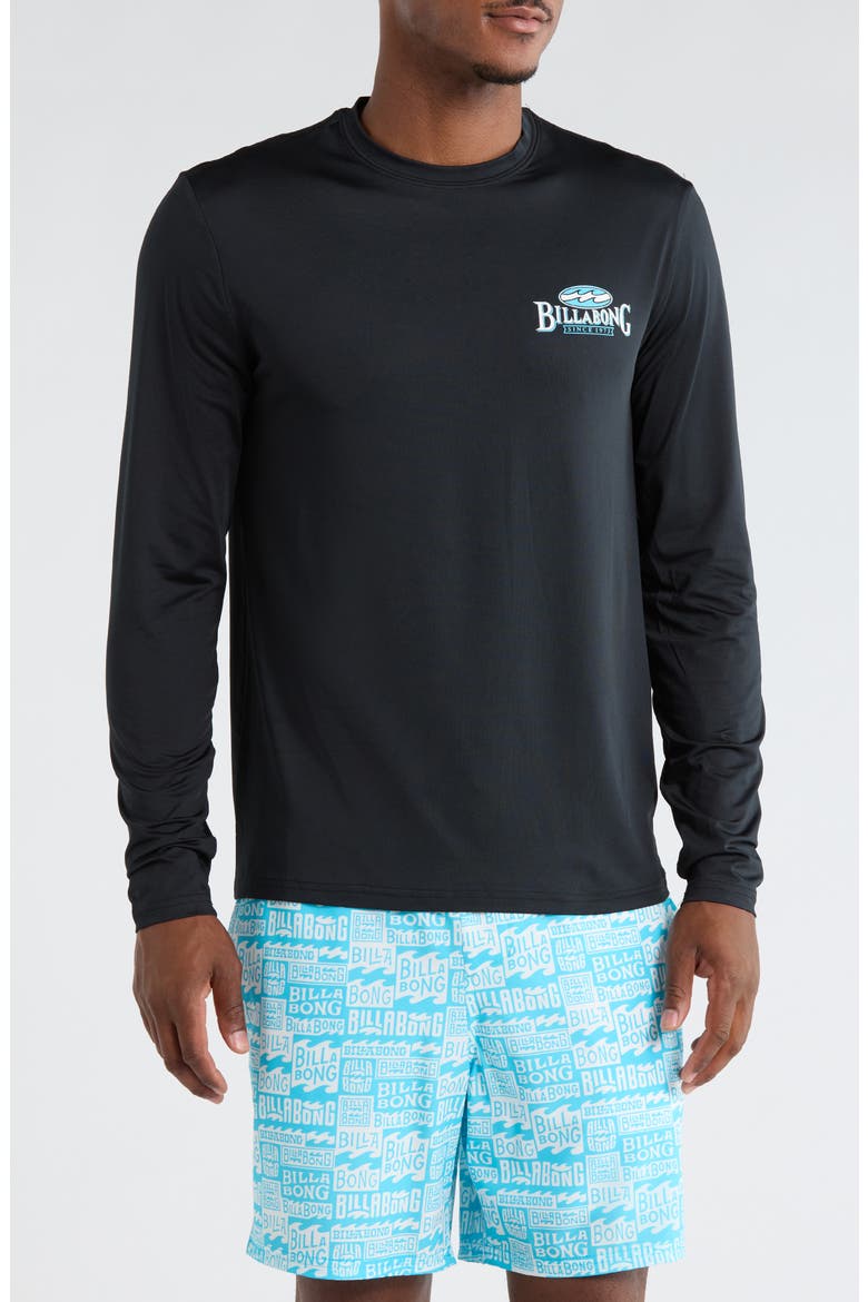 Coastal Home Long Sleeve Rashguard, Main, color, BLACK