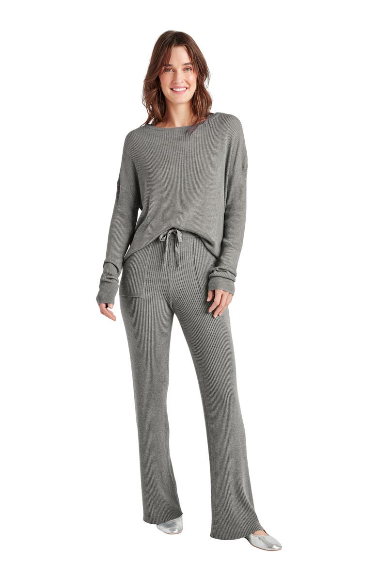 Splendid Georgie Rib Pants, Alternate, color, Heather Grey
