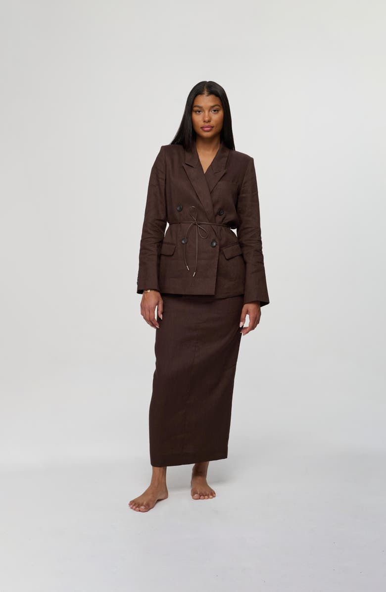 By Tess Collection Brooke Skirt, Main, color, Chocolate Brown
