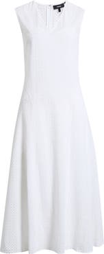 Theory Eyelet Fit & Flare Midi Dress