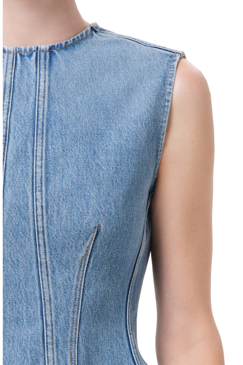 Corbin Denim Peplum Top, Alternate, color, DANTON MD VINT TINTED IND