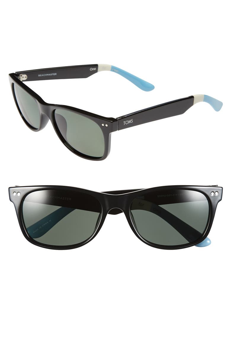 Beachmaster 55mm Polarized Sunglasses, Main, color, BLACK