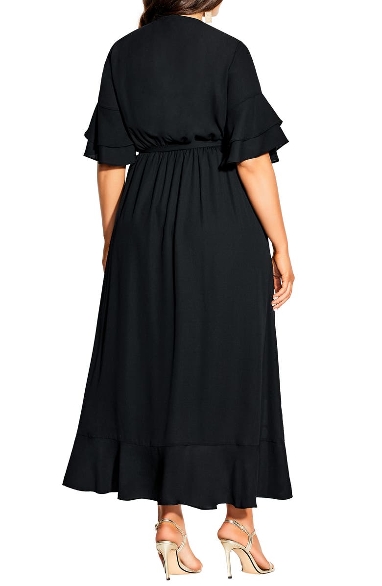 City Chic Flutter Me Wrap Maxi Dress, Alternate, color, 