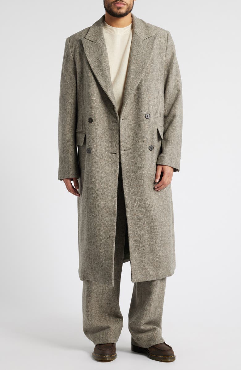 Elwood Manor Herringbone Tweed Wool & Silk Coat, Alternate, color, 