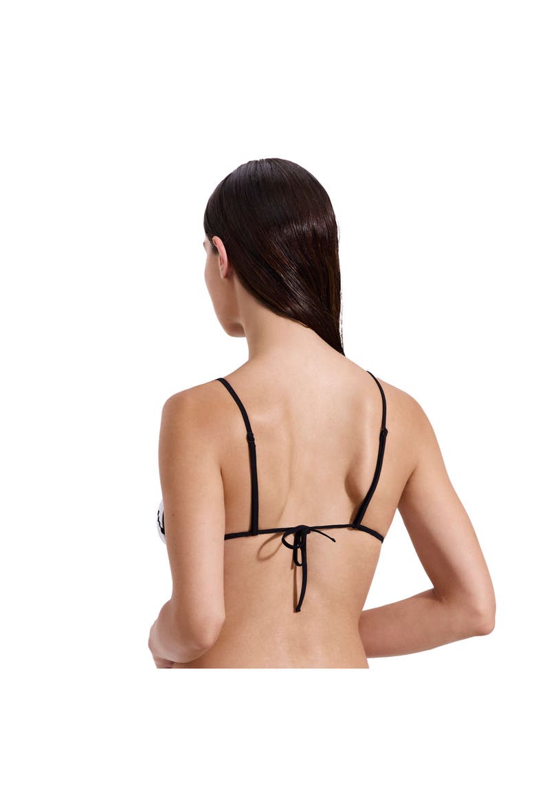 Jackie Triangle Bikini Top, Alternate, color, Black-White