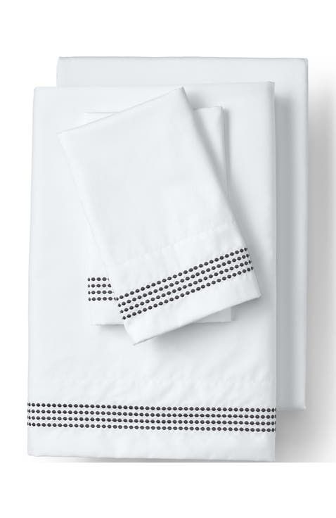 Supima Cotton No Iron Sateen Embroidered Sheets - 400 thread count