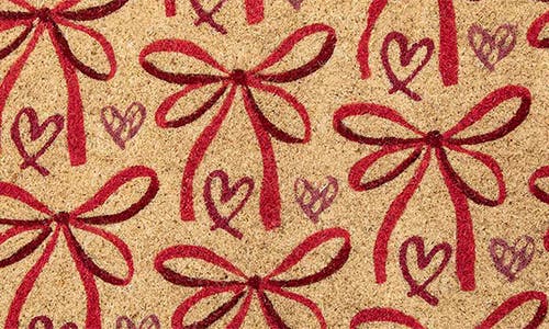 Entryways Ribbon Bows Doormat In Red