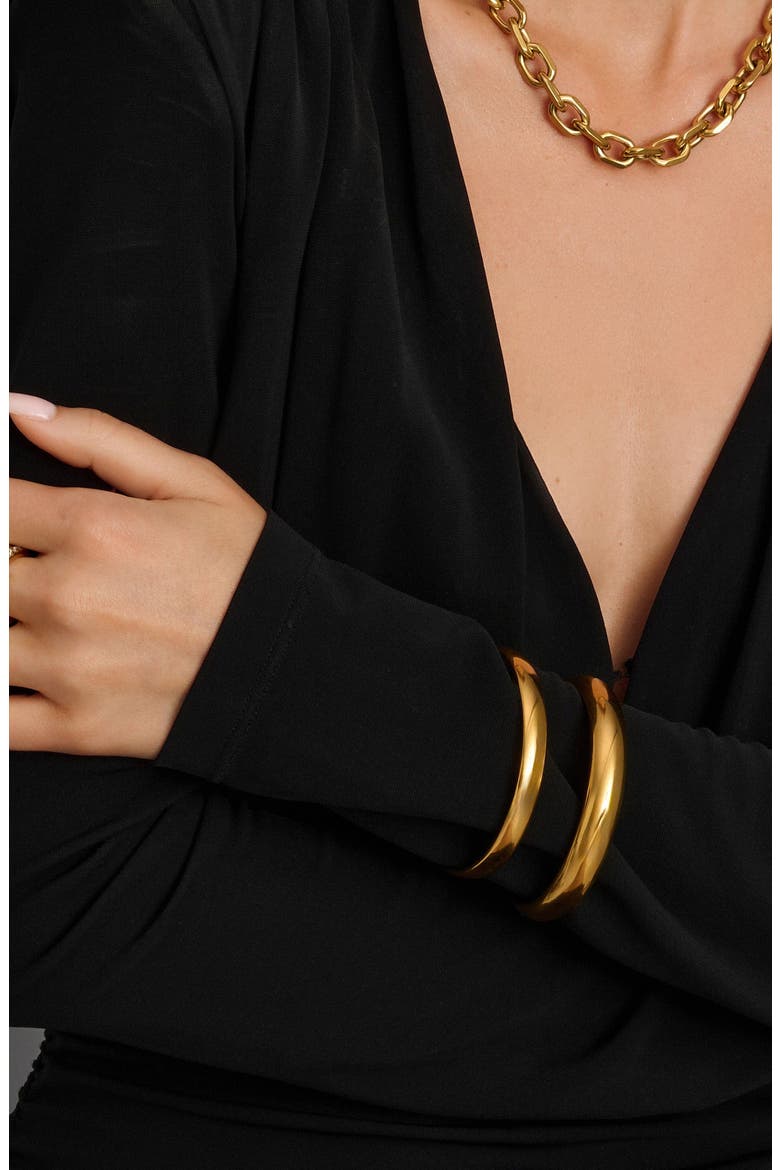 Classic 12mm Round Bangle, Alternate, color, Gold