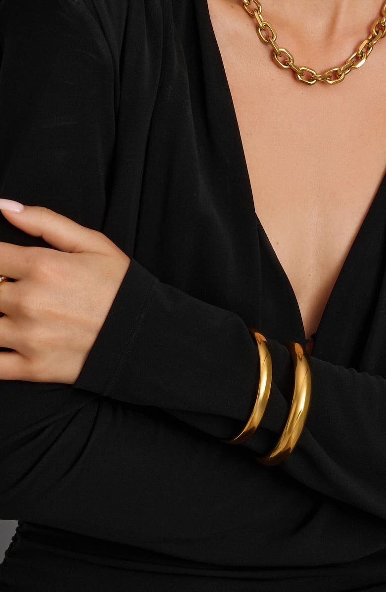 Nialaya Classic 12mm Round Bangle, Alternate, color, Gold