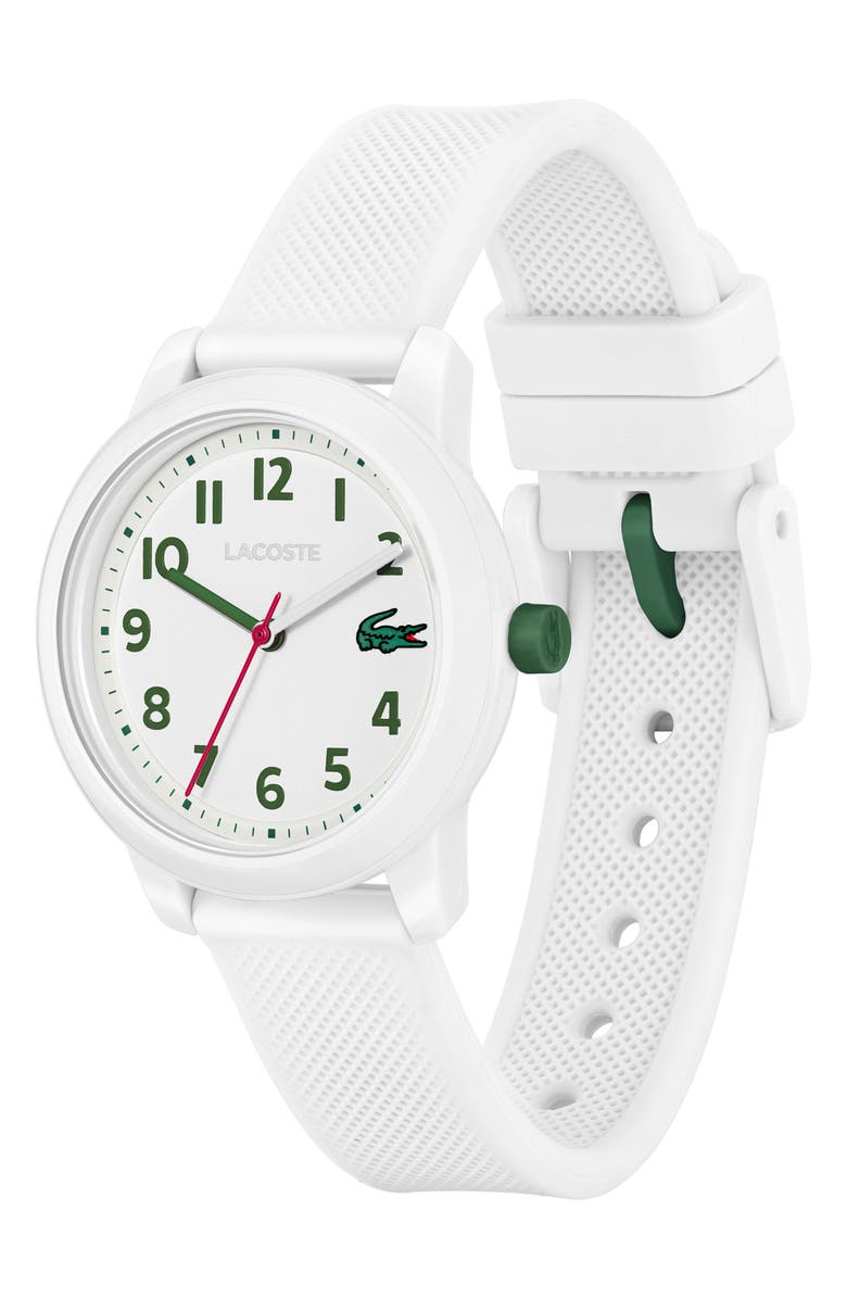 Lacoste Kids' 12.12 Silicone Strap Watch, 33mm, Alternate, color, White