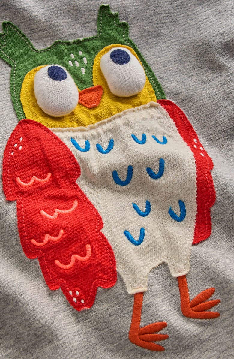 Mini Boden Kids' 3D Novelty Long Sleeve Cotton T-Shirt, Alternate, color, Grey Marl Owl