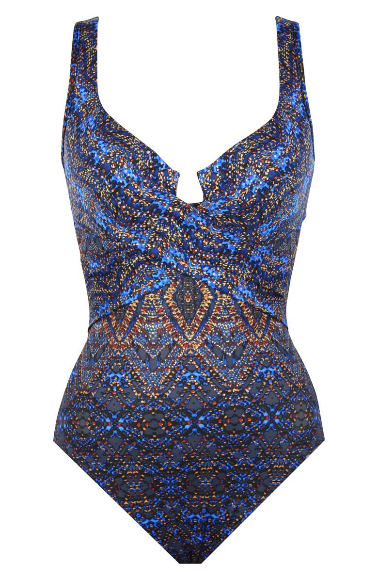 Miraclesuit<sup>®</sup> Thebes x Cross Escape One-Piece Swimsuit, Alternate, color,