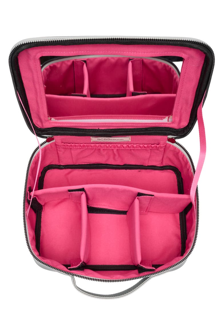 Mirrored Train Case, Alternate, color, SILVER