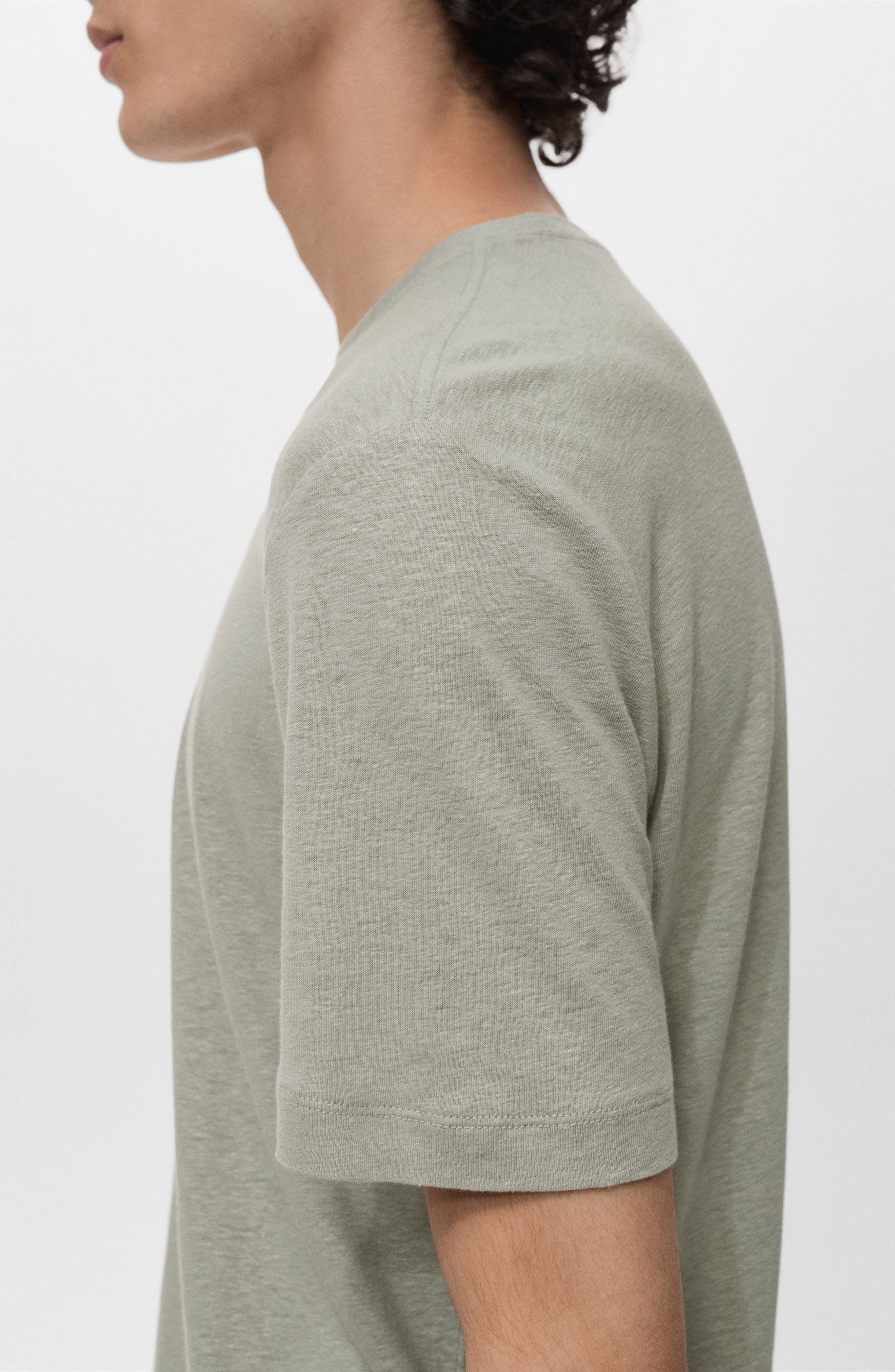 Slim Fit Linen Blend T-Shirt - image 4