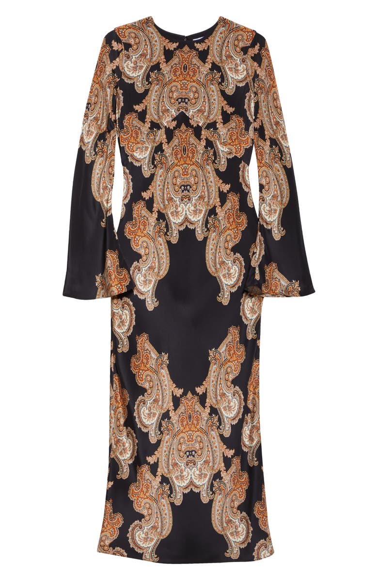 Veronica Beard Lupita Tapestry Print Long Sleeve Silk Blend Dress, Alternate, color, 