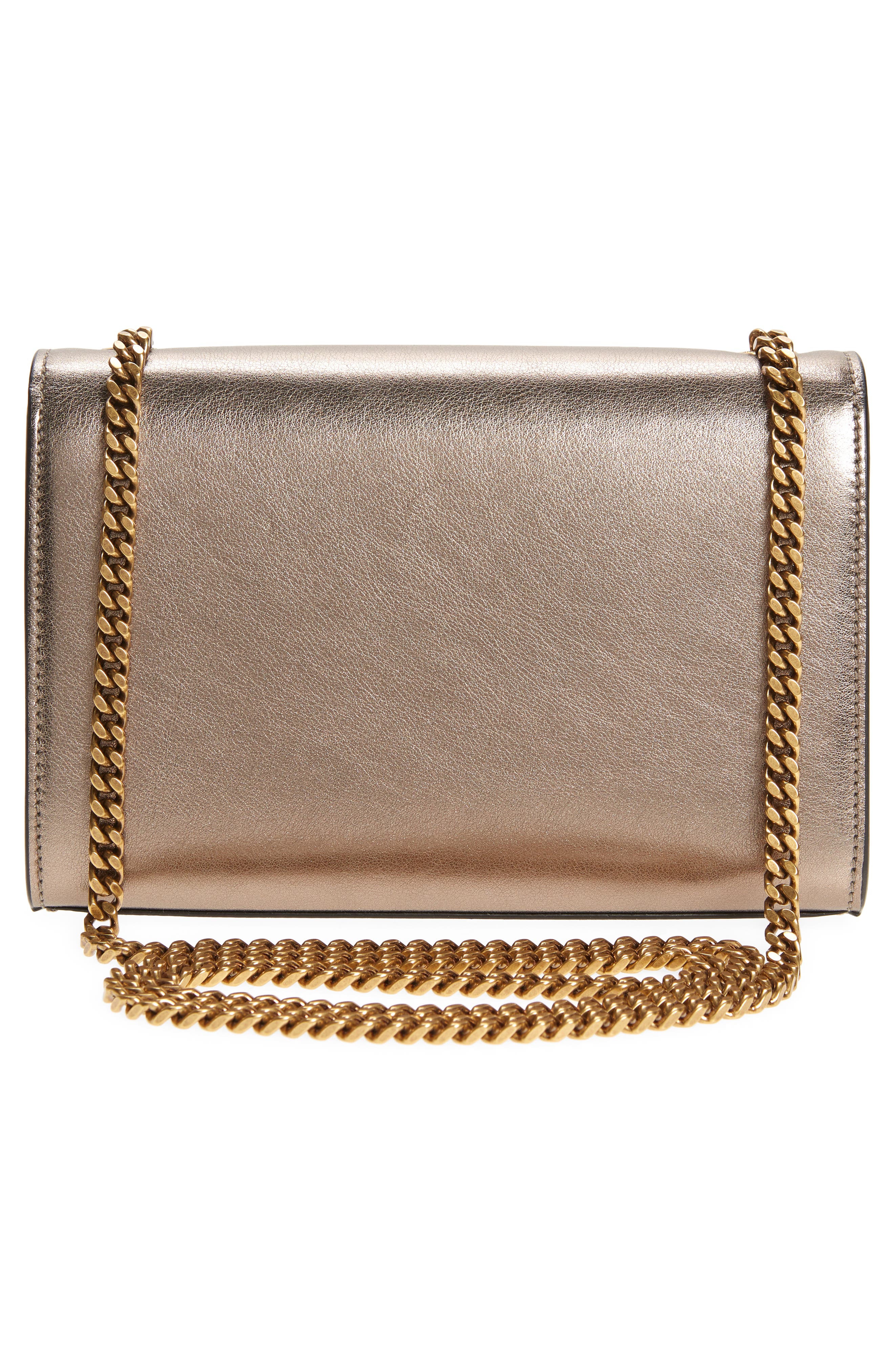 Saint Laurent Small Kate Metallic Leather Crossbody Bag, Alternate, color, 