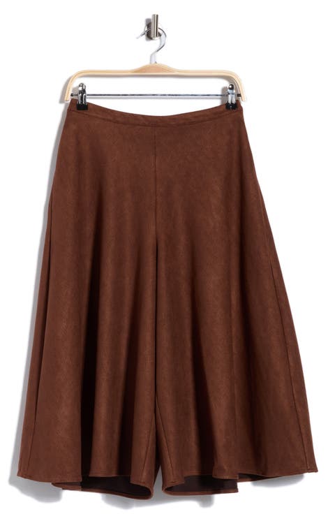 Textured Faux Suede Culottes