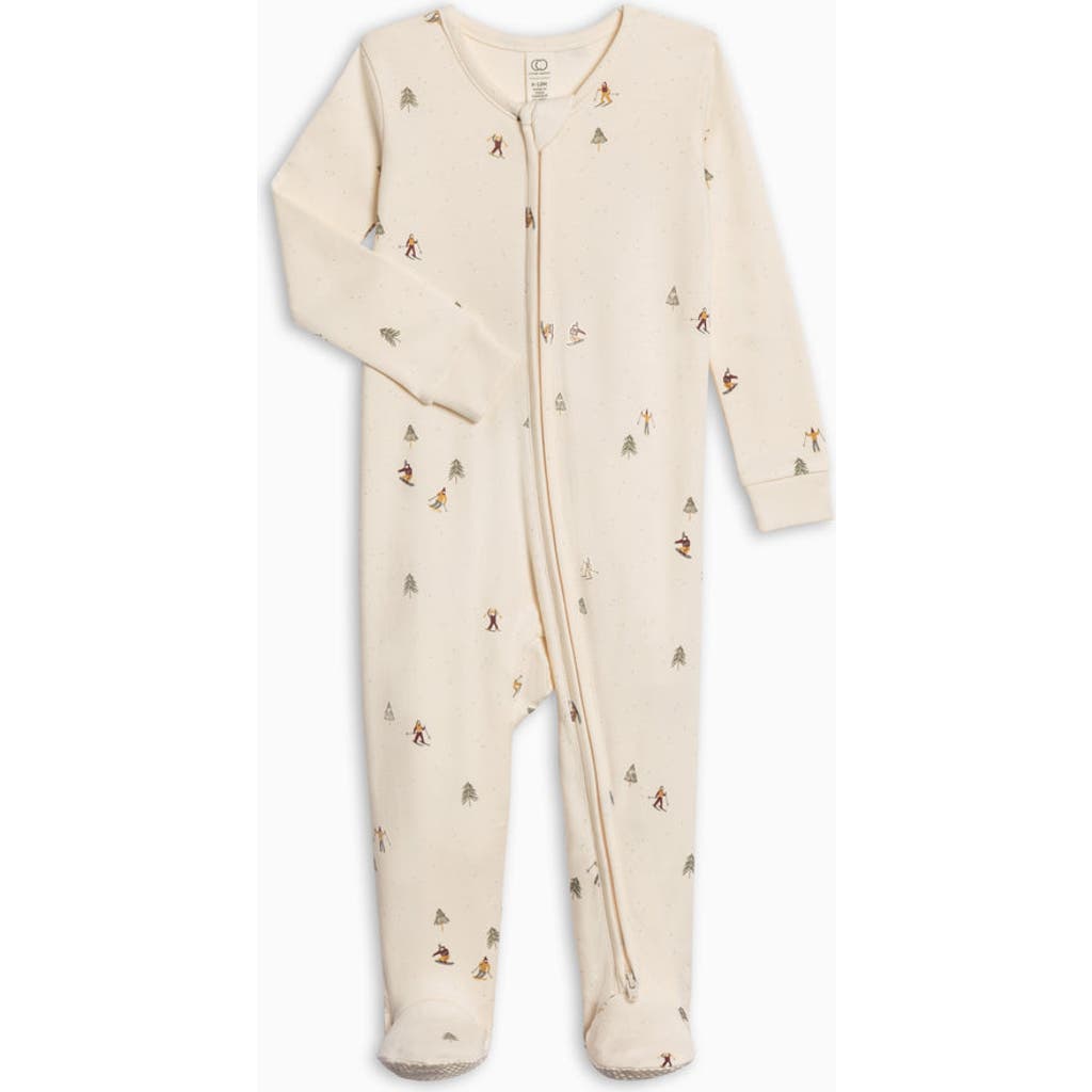 Colored Organics Organic Holiday Peyton Zipper Sleeper In Neutral