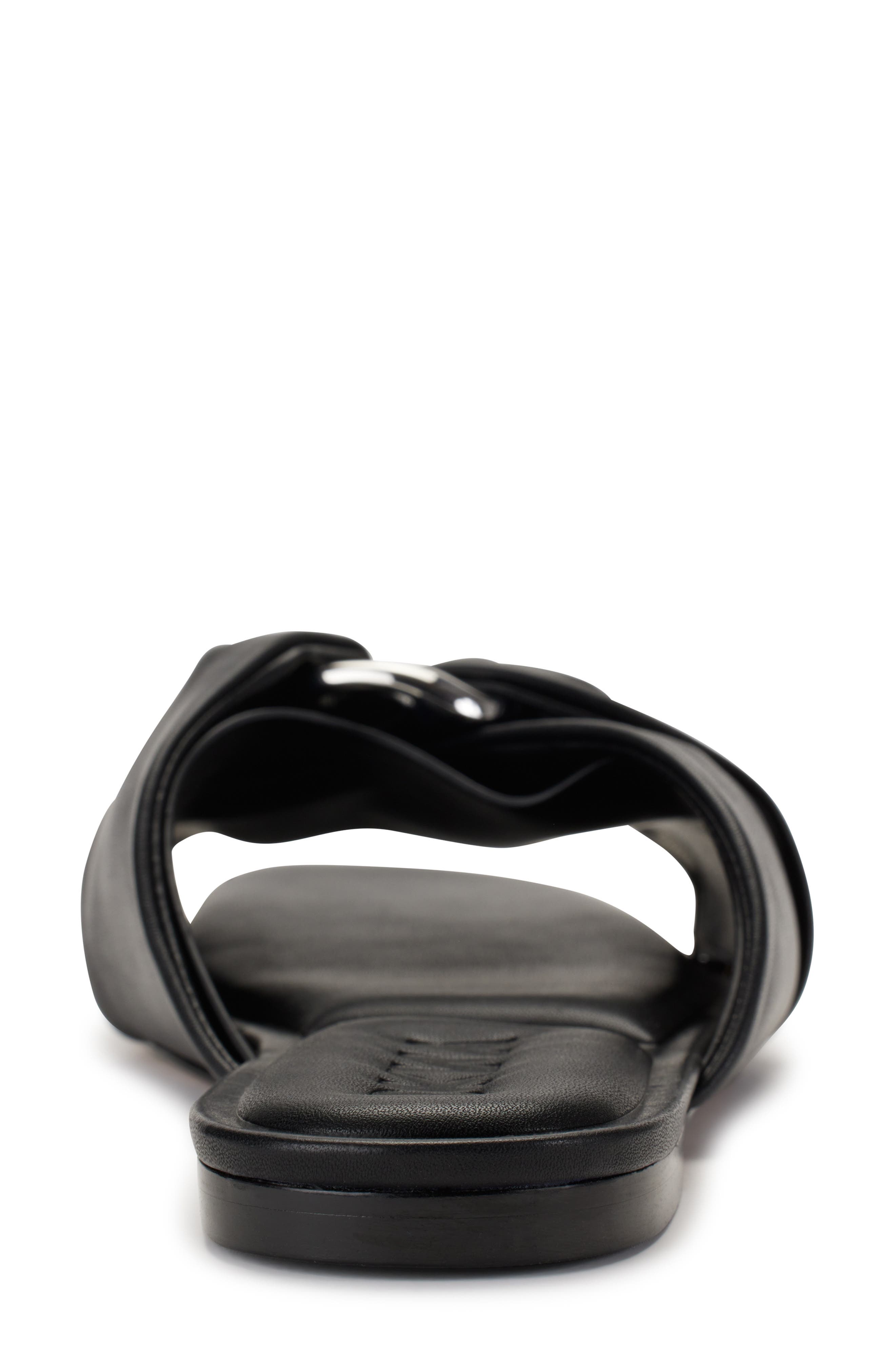 DKNY Doretta Twisted Slide Sandal, Alternate, color, Black/ Nickel