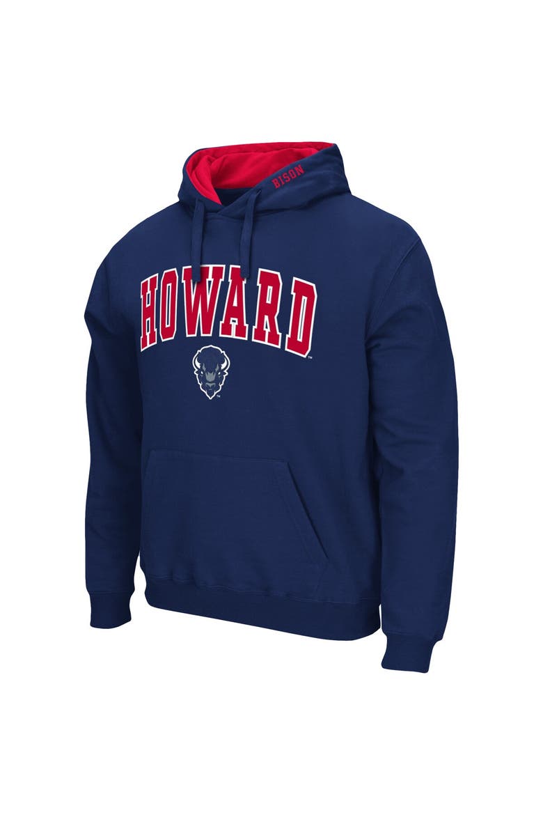 Men's Colosseum Navy Howard Bison Isle Pullover Hoodie, Alternate, color, Navy