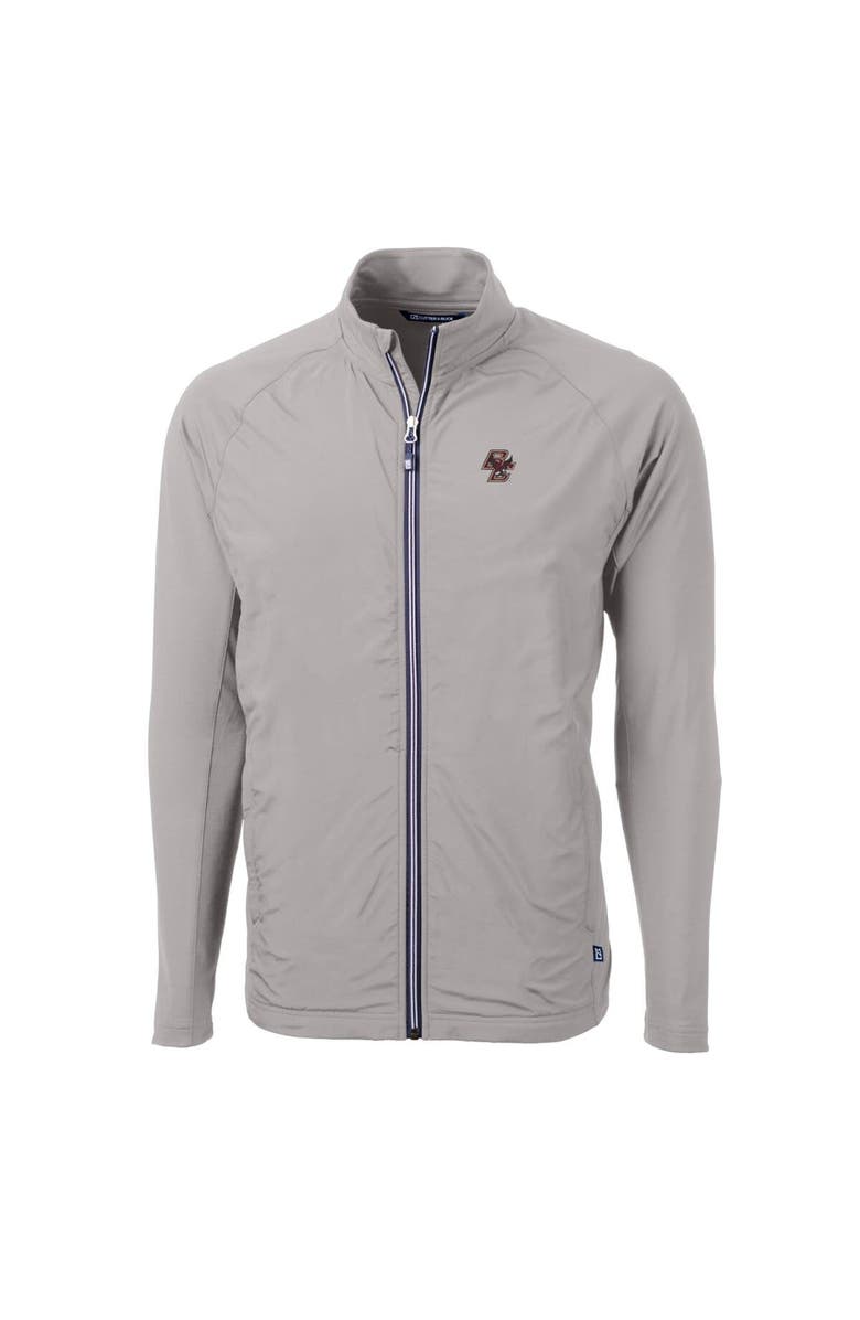 Cutter & Buck Men's Cutter & Buck Gray Boston College Eagles Big & Tall Adapt Eco Knit Hybrid Recycled Full-Zip Jacket, Alternate, color, 