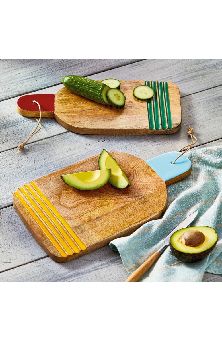 tag Cabana Stripe Board Large Multi Mango Wood Summer, Alternate, color, Multicolored