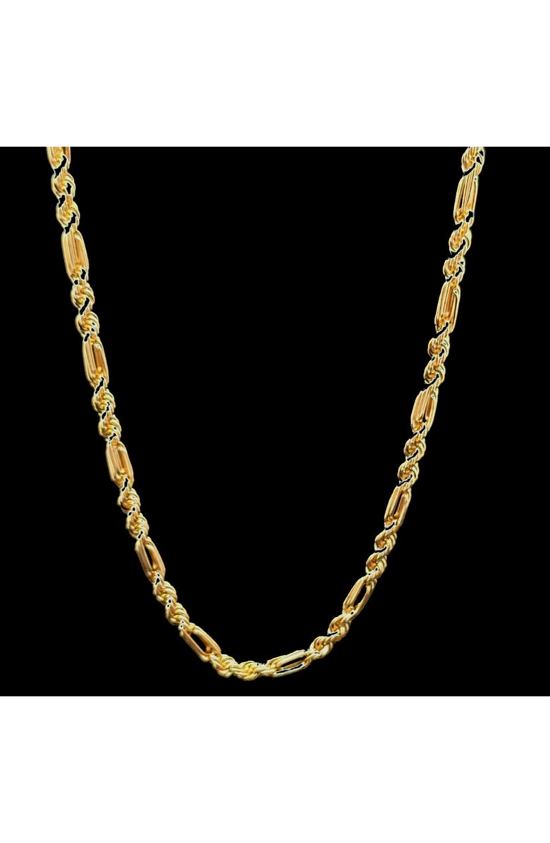 Ancona Jewelry 14K Figaro Rope Link 4mm 20in 8g Chain Necklace, Alternate, color, Yellow Gold
