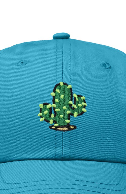 Dalix Cactus Embroidered Low Crown Cap In Teal