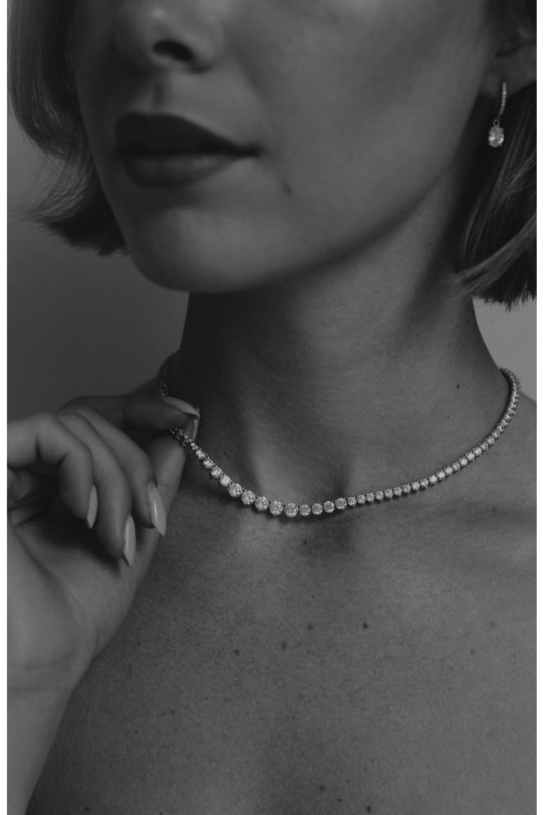 High Society Tennis Necklace, Alternate, color, Silver