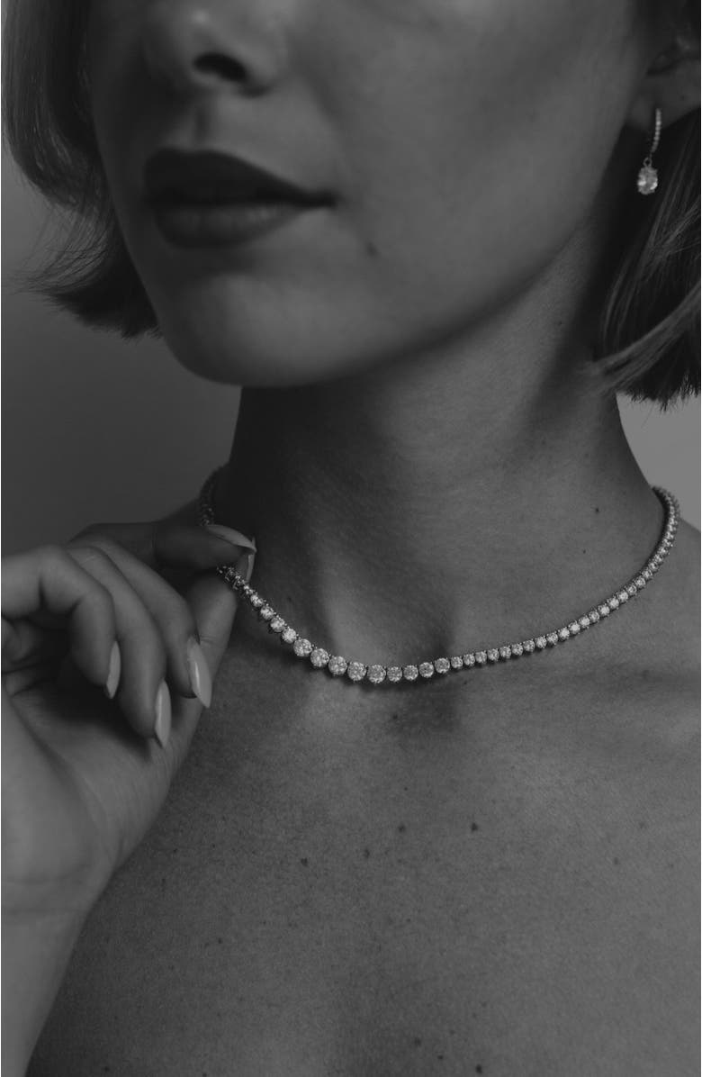 Untamed Petals High Society Tennis Necklace, Alternate, color, Silver