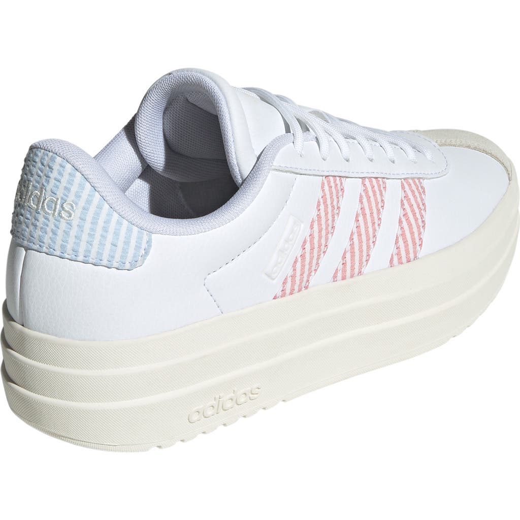 Adidas Originals Adidas Vl Court Bold Platform Sneaker In White/preloved Scarlet/blue