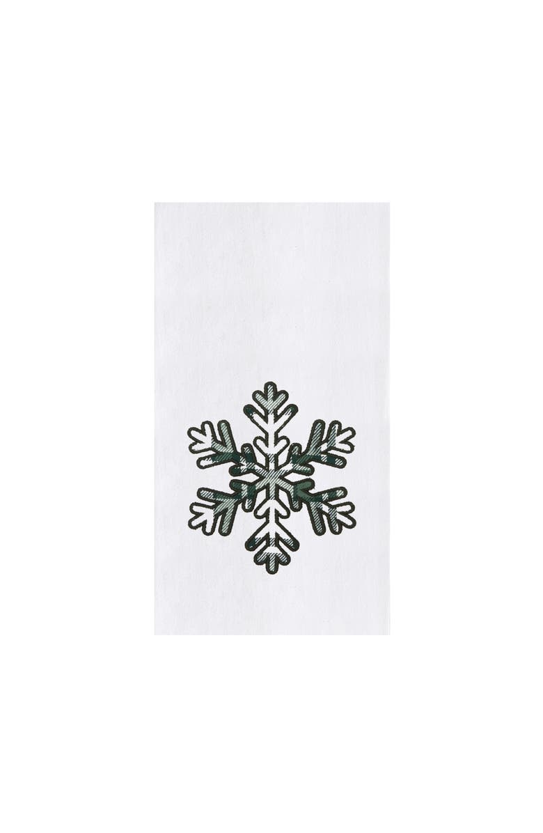 C&F Home Evergreen Snowflake Towel, Main, color, Green