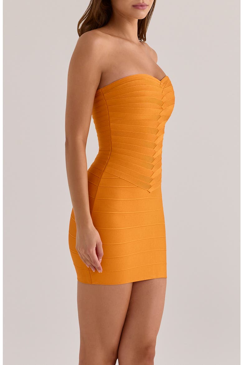 The Sweetheart Strapless Bandage Minidress, Alternate, color, TANGERINE