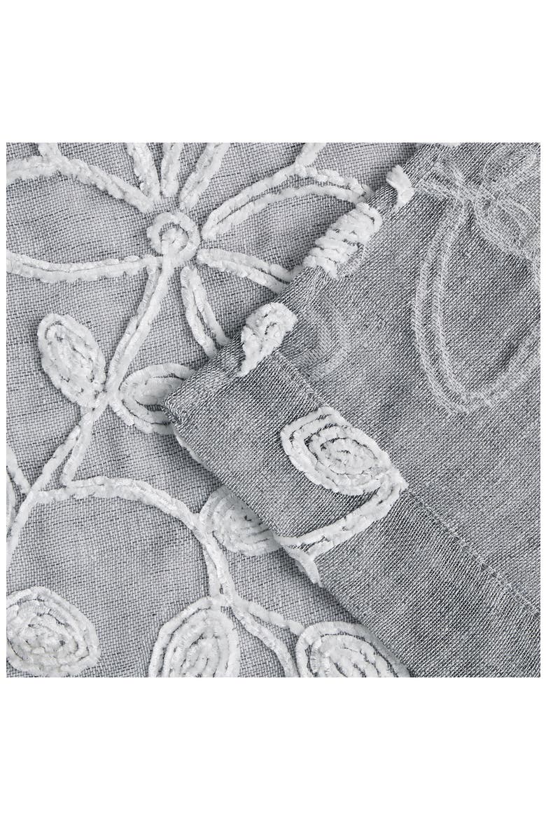 Set of 2 Embroidered Sheer Curtain Panels, Alternate, color, SILVER