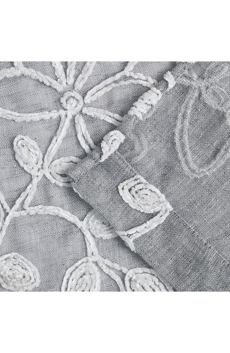 DAINTY HOME Set of 2 Embroidered Sheer Curtain Panels, Alternate, color, Silver