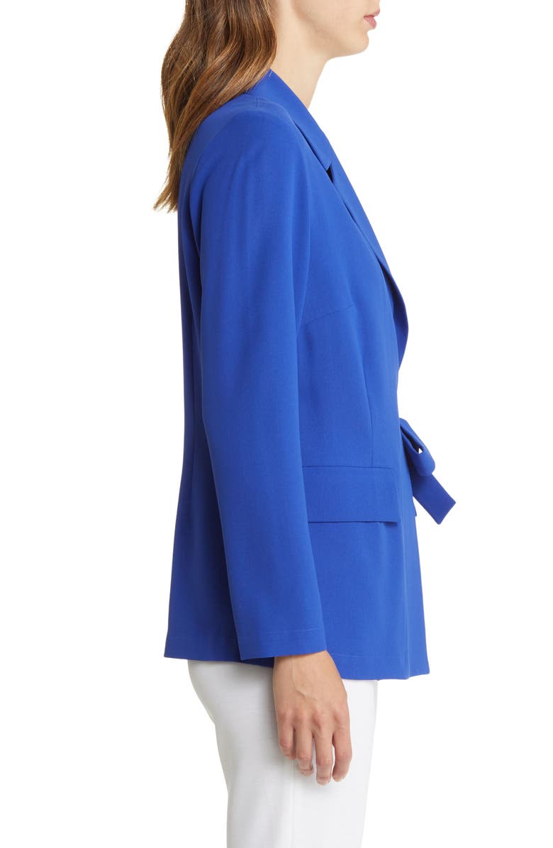 Misook Side Tie Blazer, Alternate, color, Satin Sky