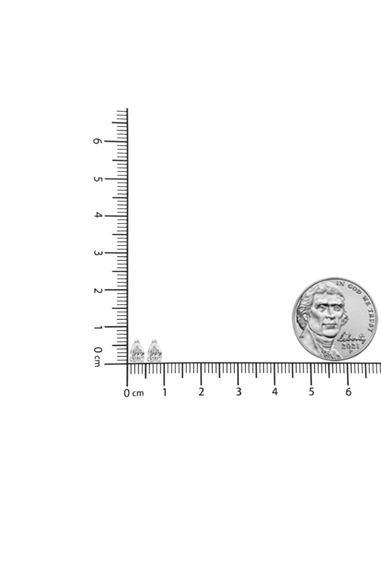 Haus of Brilliance 14K White Gold 1/4 Ct Pear Shape Solitaire Lab Grown Diamond Stud Earrings, Alternate, color, White